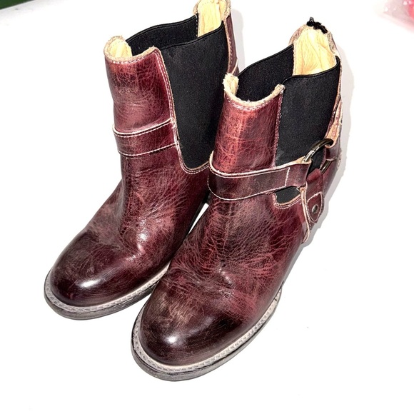 Bed Stu Liberate Maroon Harness Boots Size 7 - Picture 3 of 11